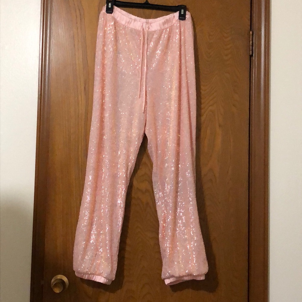 Victoria’s Secret pink lounge pants.